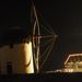 Windmills at night