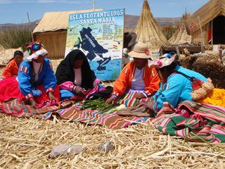 Uros people on the floating islands