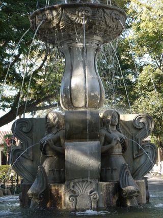 Fountain with the spraying boobies