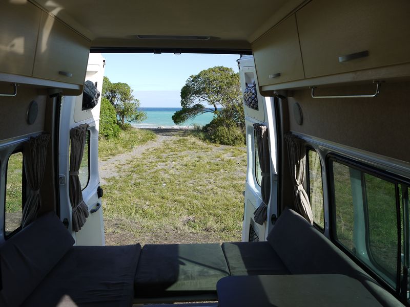 View from camper at Kaikoura