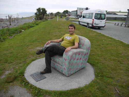 Paul relaxing Hokitika beach