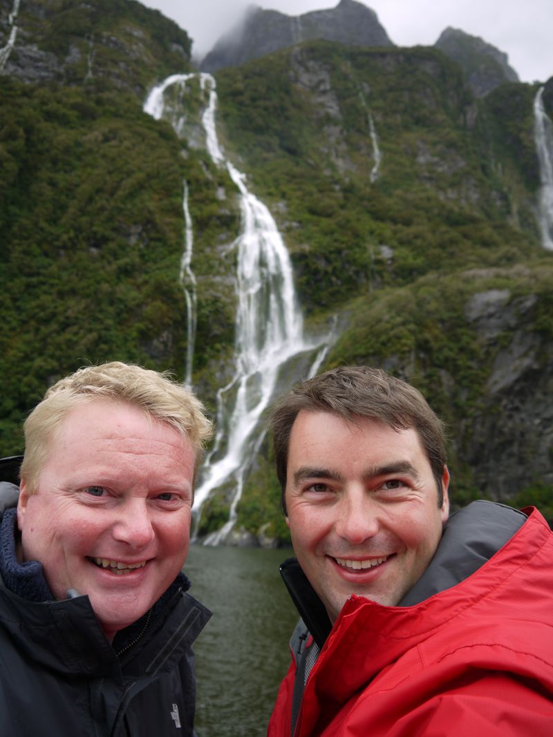 Posing with another waterfall