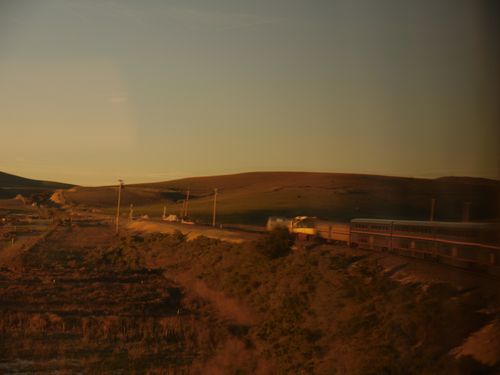 Starlight train at sunset