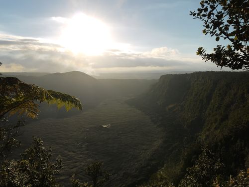 Sunset over the crater
