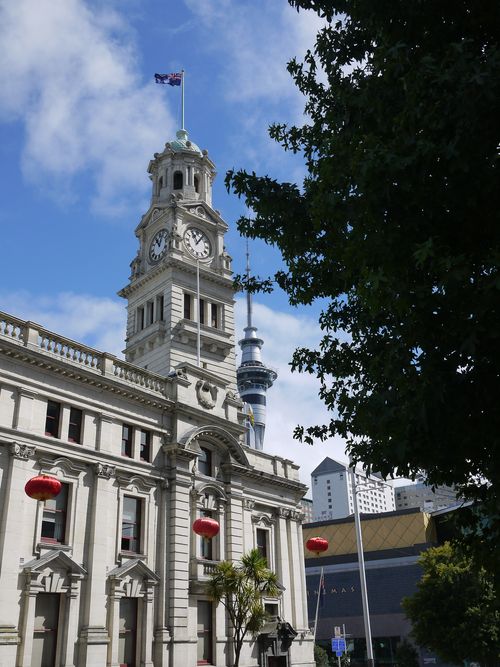 Auckland City Hall and SkyTower