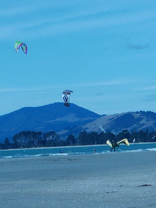 Wind surfing at Nelson